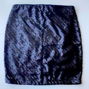 Dynamite Mini Party Sequin Skirt (both side), Length 16 in, Waist 26in w/elastic